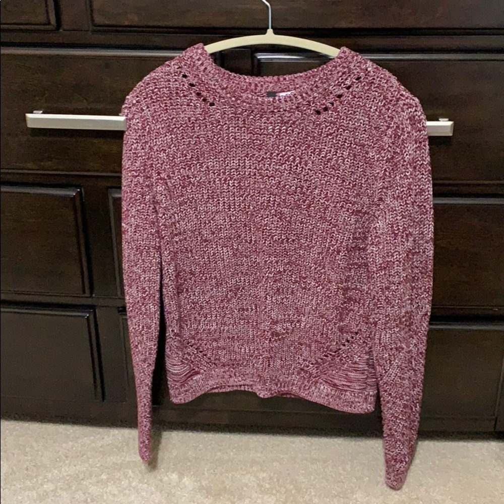DONATING SOON, ACT NOW Burgundy and White Sweater